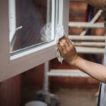 Cleaning condensation on vinyl window frame repair