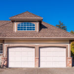 Double residential garage doors on Canadian home