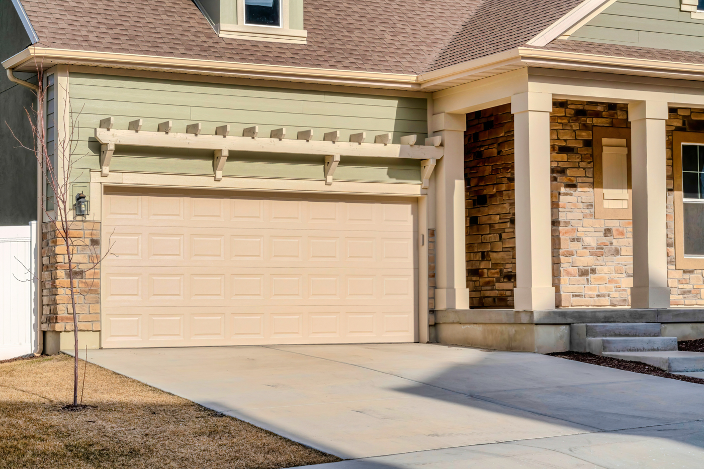 Insulated residential garage door in Canadian home