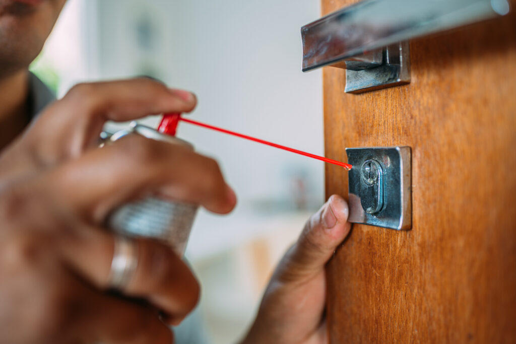 Lock maintenance spray service by Fortify Services Canada