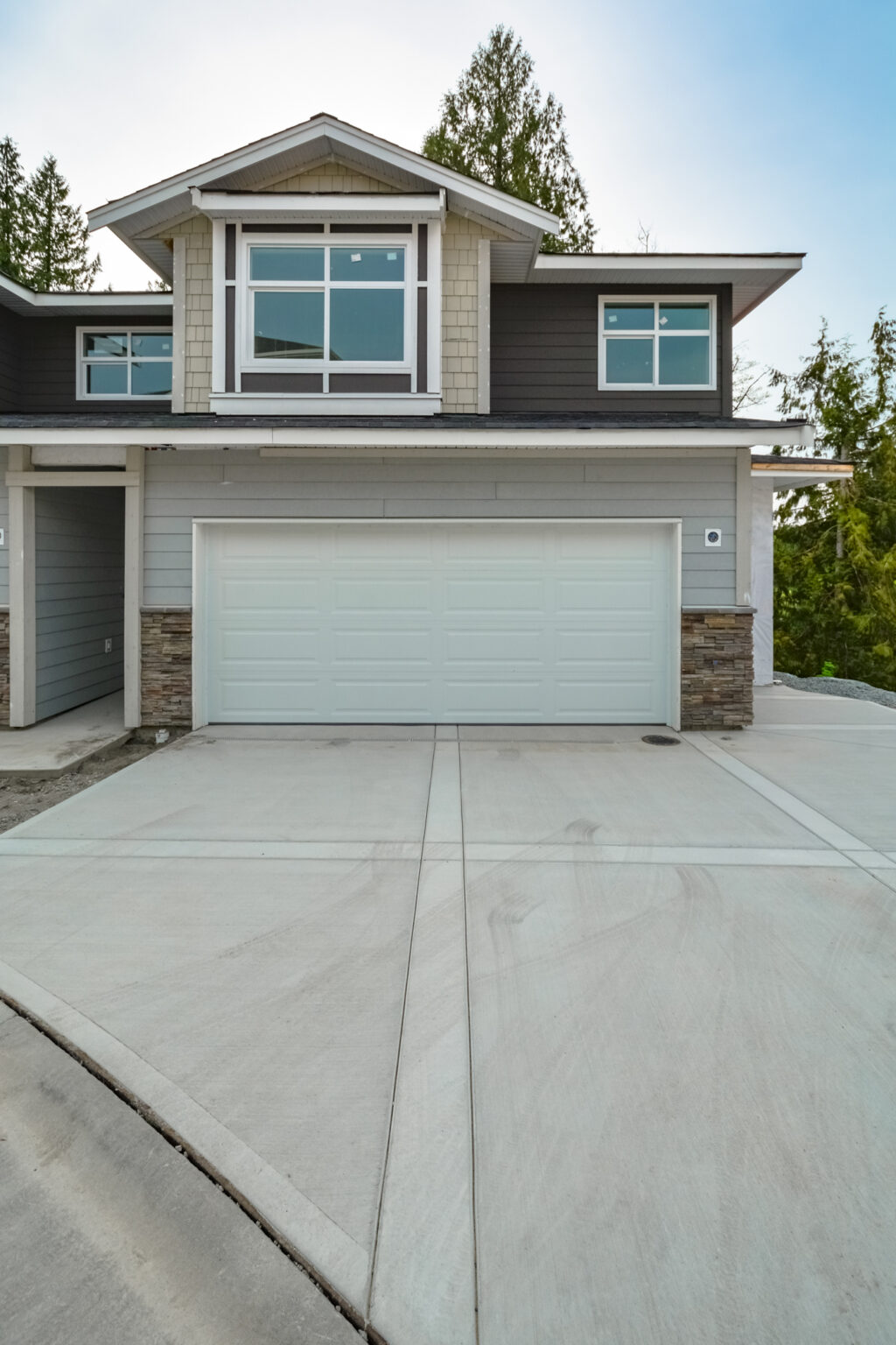 Modern residential garage door on Canadian home