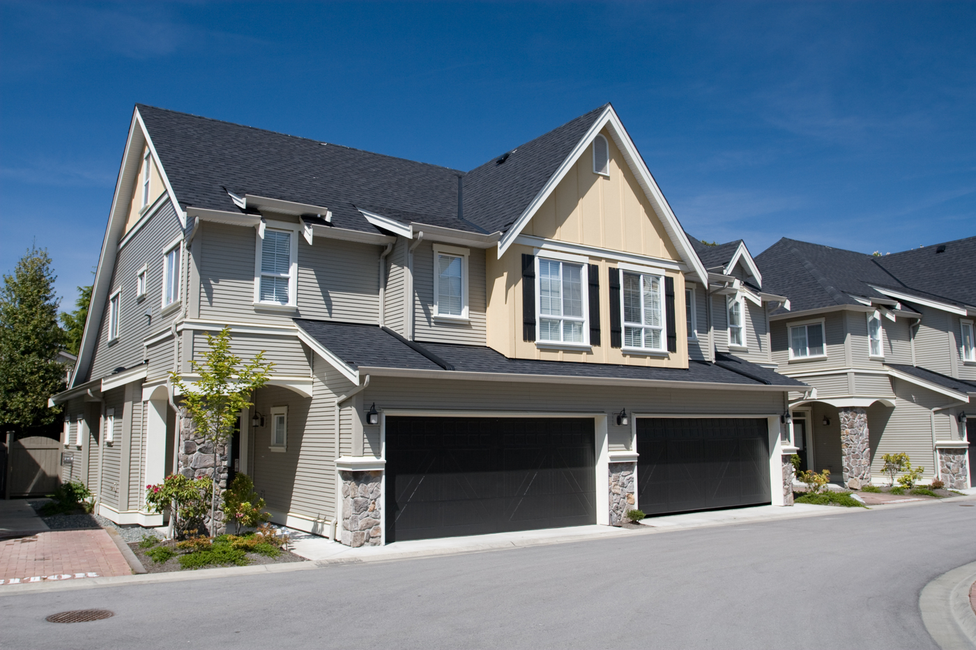 Modern residential garage door on Canadian home