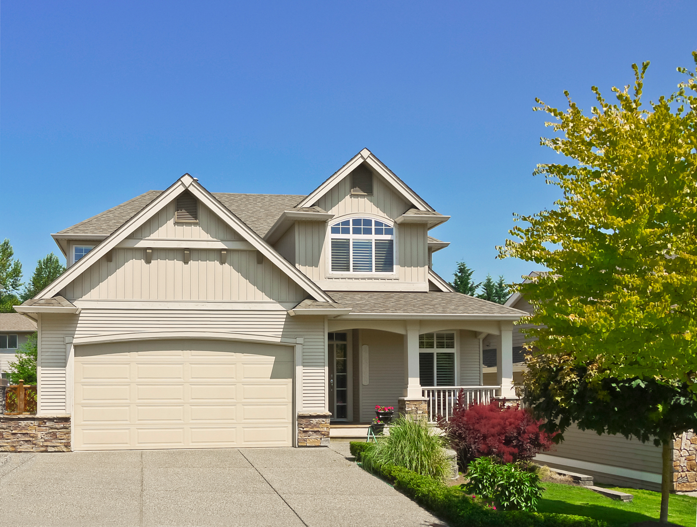 Modern residential garage door on Canadian home