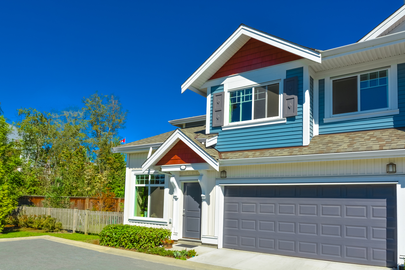 Modern residential garage door on Canadian home