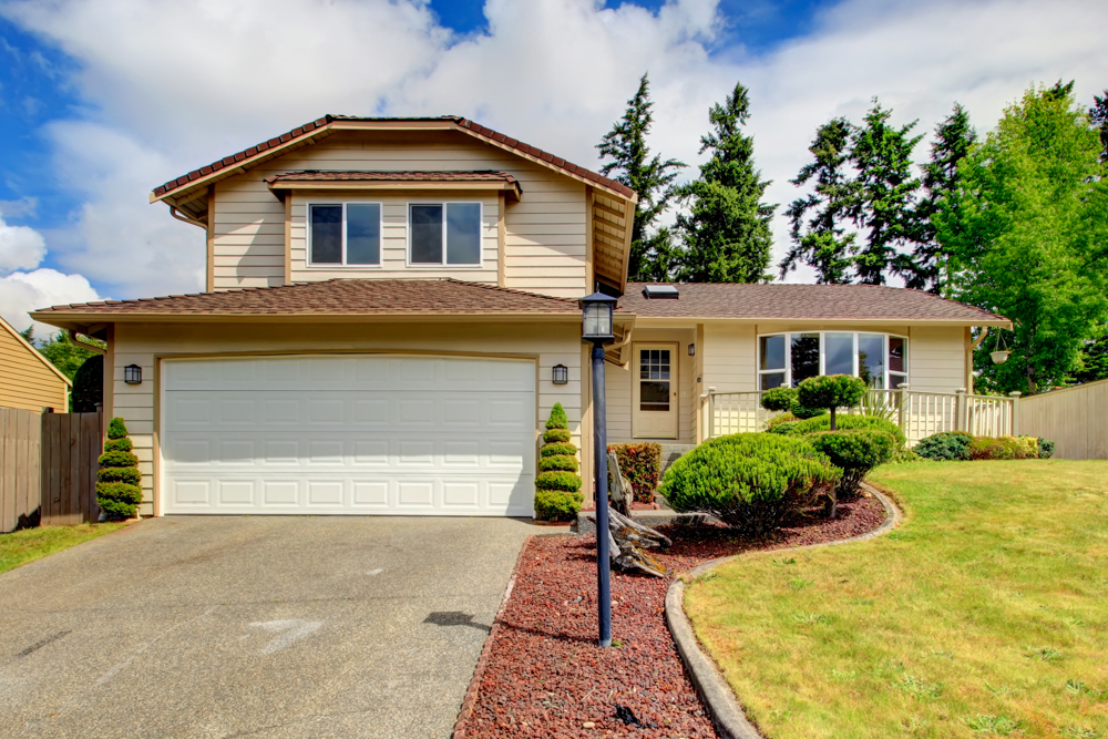 Modern residential garage door on Canadian home