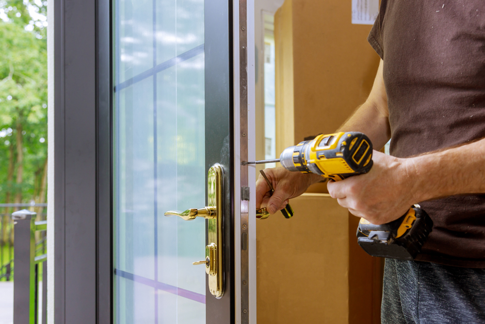Door lock installation on patio door