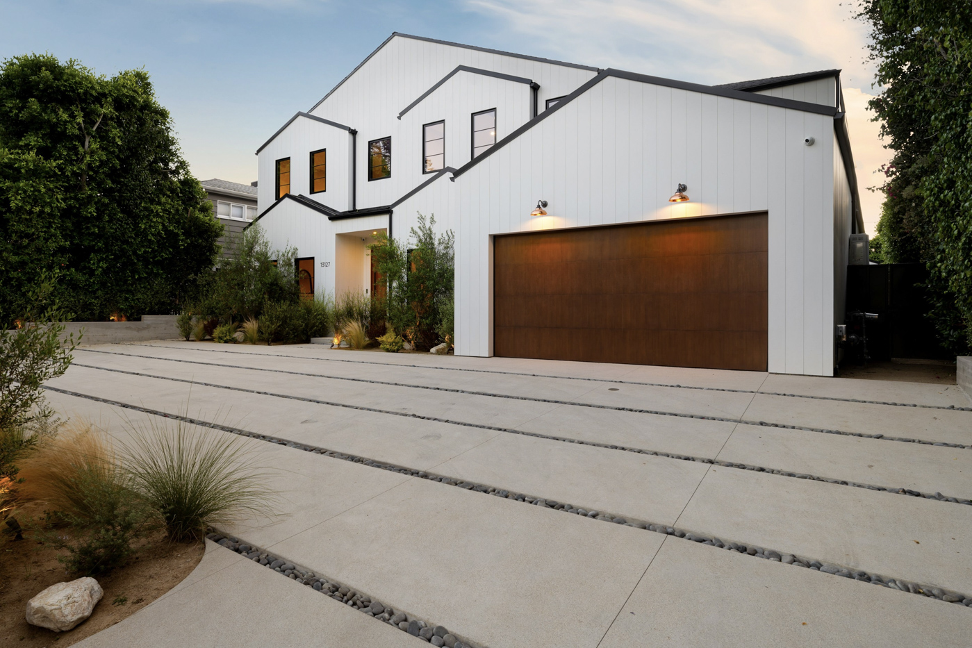 Modern residential garage door on Canadian home