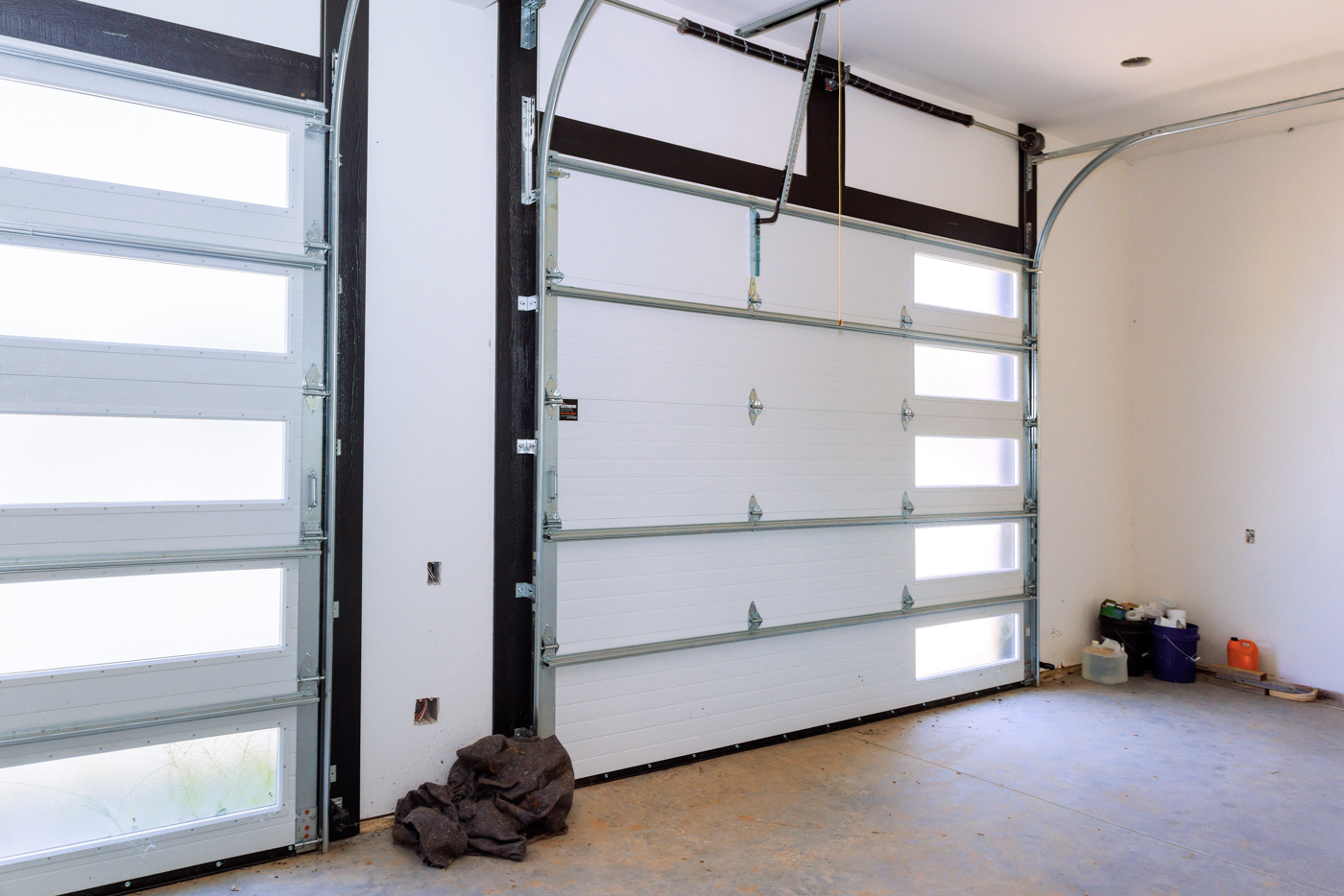 Modern residential garage door on Canadian home