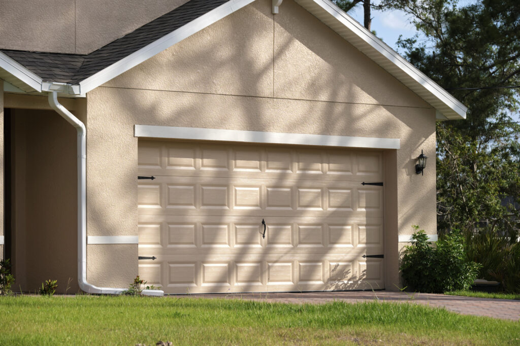 Residential insulated garage door in Canadian home