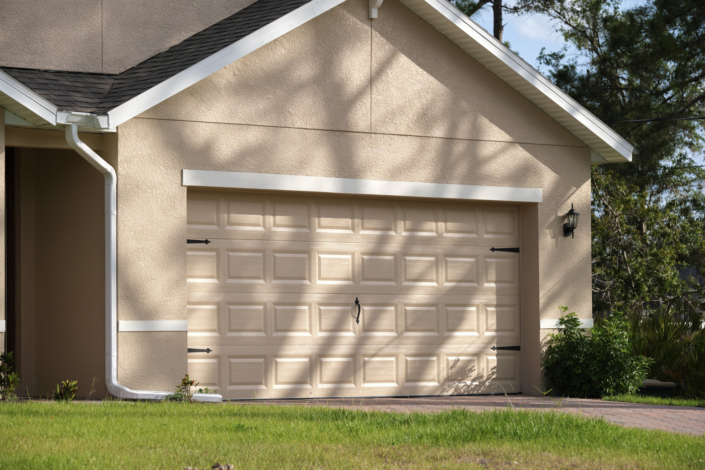 Residential insulated garage door in Canadian home