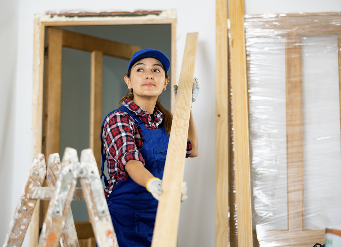 Sliding window installation in modern room