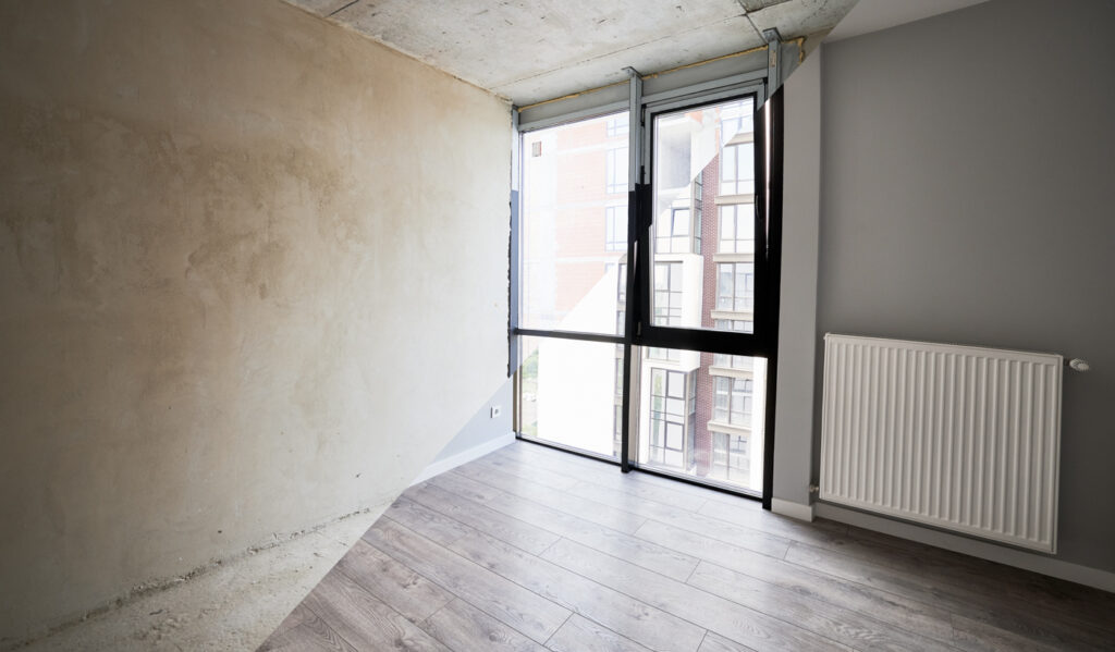 Sliding window installation in modern room