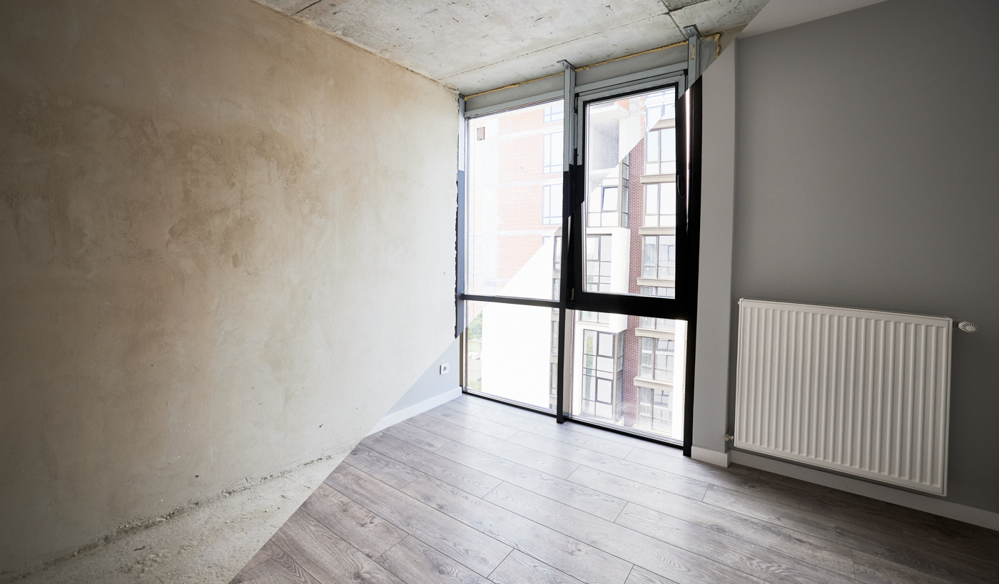 Sliding window installation in modern room