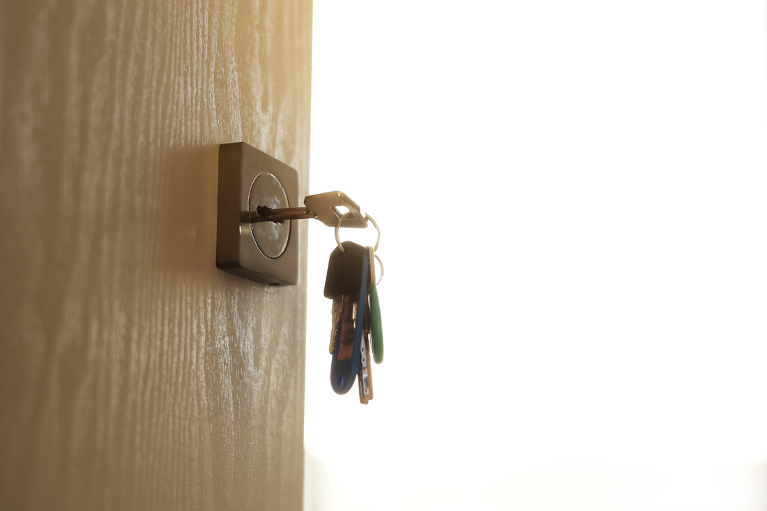 Keys in industrial door lock