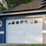 White garage door on Canadian home garage