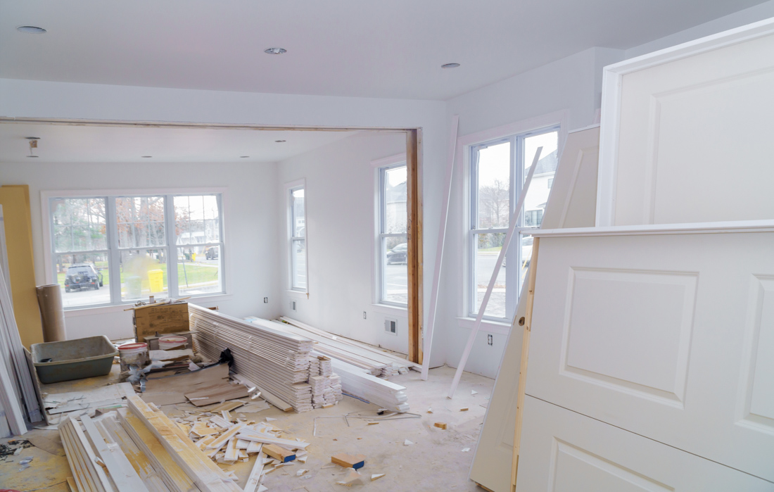 Large picture windows in Canadian home