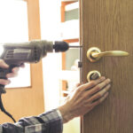 Lock hardware replacement on wood door