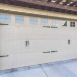 New garage door with windows on Canadian home
