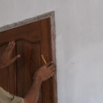 Contractor measuring frame for window replacement
