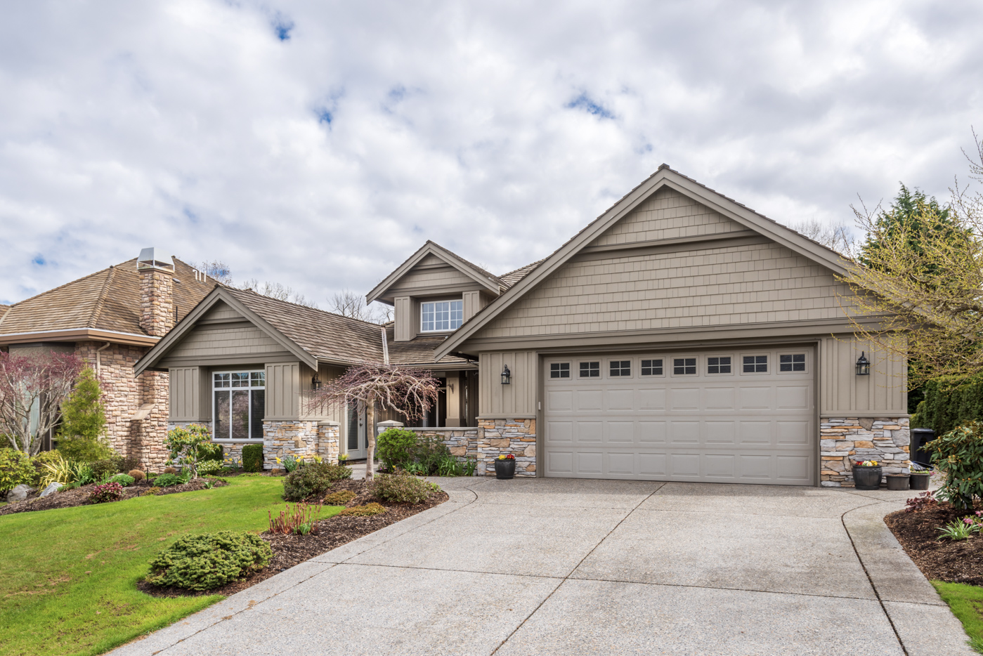 Modern residential garage door on Canadian home