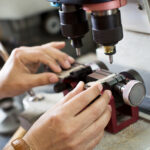Locksmith cutting key for lock upgrade