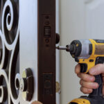 Front door lock repair with drill