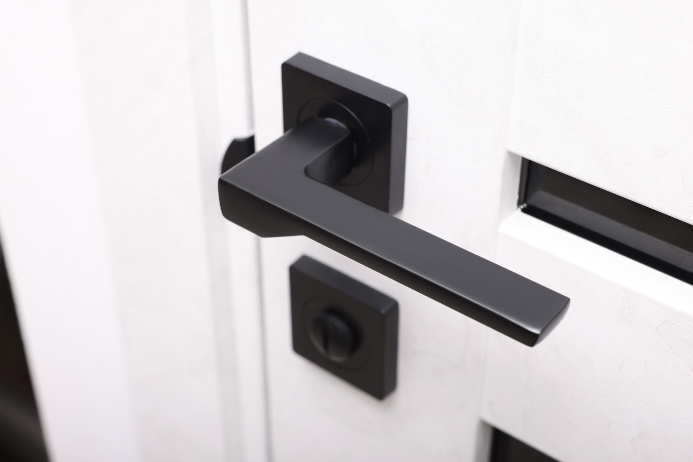 Modern door handle with weather sealing