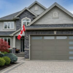 Modern residential garage door on Canadian home