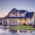 Garage doors with windows on Canadian home