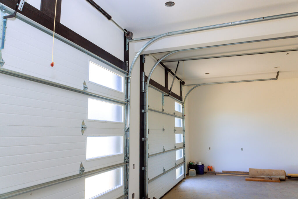 Residential garage door repair inside garage