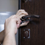 Bump-resistant lock repair on wood door