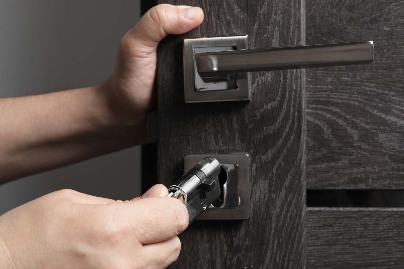 Institutional lock security audit on door
