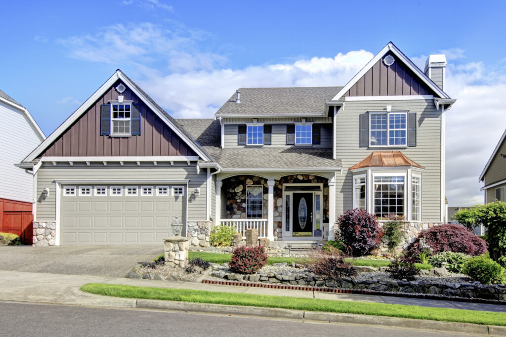 Modern garage door on Canadian home