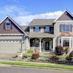 Modern garage door on Canadian home