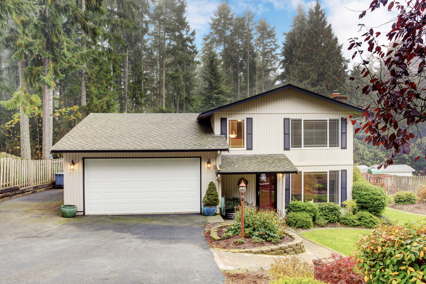 Weather-resistant garage door on Canadian home