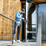 Locksmith opening emergency exit door